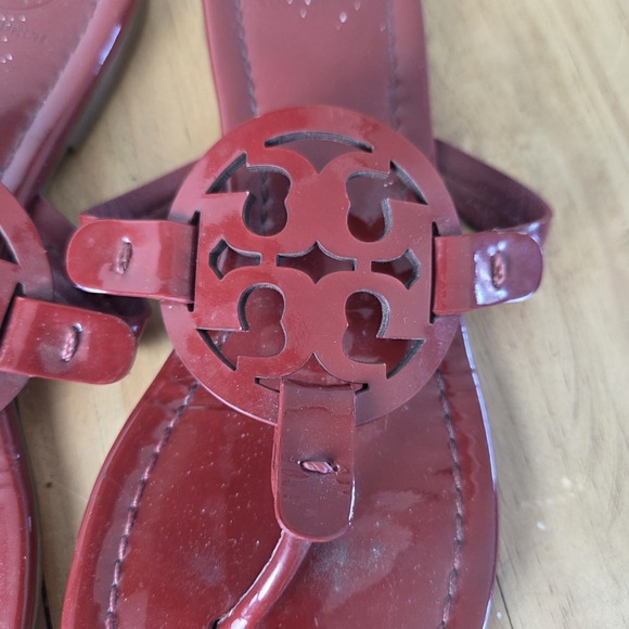 LOT OF 2 Tory Burch Miller Leather Sandals Women's Size 7 Brown Leather Red - Picture 5 of 16
